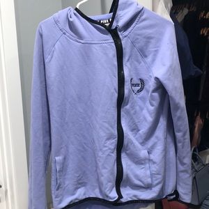 Pink Hoodie with asymmetrical zipper design